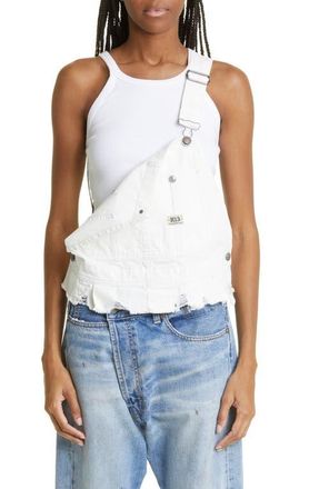 R13 Overall Bib in Ecru Canvas at Nordstrom, Size Small