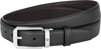 Montblanc Reversible Leather Belt in Black at Nordstrom