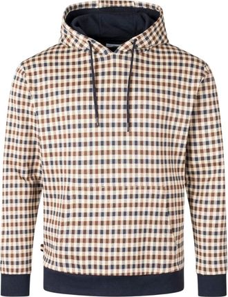 Aquascutum Active Club Geruite Hoodie In Marineblauw