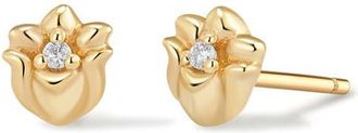 Made by Mary Cubic Zirconia Birthstone Flower Stud Earrings in Gold May at Nordstrom