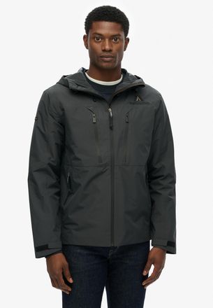 Superdry Outdoorjacke SUPERDRY WATERPROOF JACKET, Herren, Gr. XXL, blau graphite, Web, Obermaterial: 100% Seide, unifarben mit Farbeinsatz, relaxed fit, Jacken