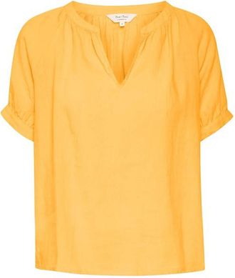 Part Two Amber Yellow Linnen Blouse met Pofmouwen - Dames - Blouses - Geel - S - Linnen - Overhemden