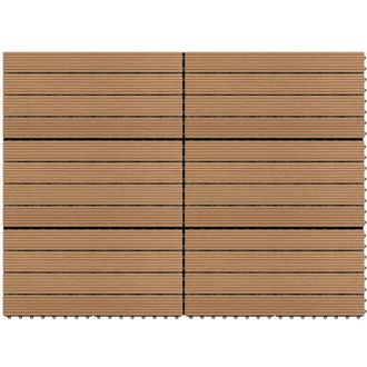 vidaXL Vidaxl - Baldosas De Porche 6 Uds Wpc Marr&oacute;n 60x30 Cm 1,08 M&sup2;
