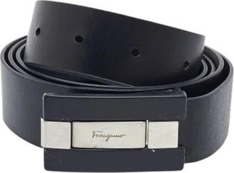 Ferragamo Pre-owned Belts, male, Black, Size: ONE SIZE Pre-owned Reversible Leather Belt