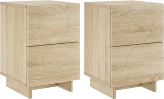 vidaXL Mesa De Noche 2 Uds. Roble Sonoma 33,5 X 34,5 X 50 Cm Vidaxl