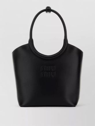Miu Miu ivy leather tote bag structured top handles