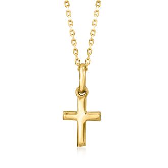 RS Pure by Ross-Simons 14kt Yellow Gold Cross Necklace