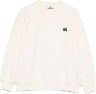 Msgm Crew-neck Sweatshirt - male - MSGM - Kids Sweatshirts - White - 8 Y - Kids