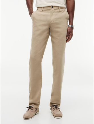 Tommy Hilfiger Mens Linen-Blend Straight Chino - Beige - 30W x 32L