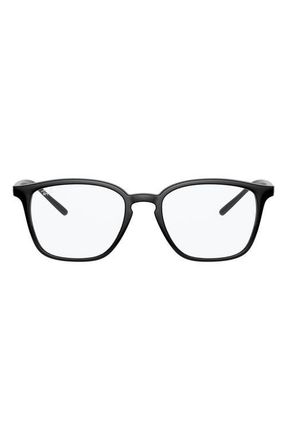 Ray-Ban Unisex 50mm Square Optical Glasses in Shiny Black at Nordstrom