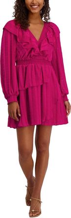 Kensie Satin Striped Chiffon Mini Dress