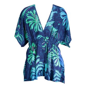 Desigual Womens Floral Tropical Print Mini Dress - Navy viscose - Size X-Large