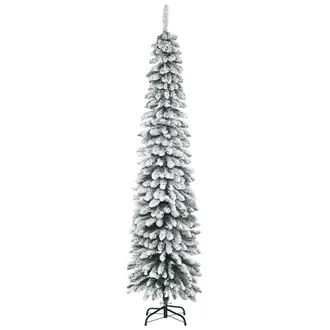 HOMCOM Rbol De Navidad Artificial 210 Cm Nieve Ign&iacute;fugo Con 490 Ramas Hojas De Pvc Base Plegable Soporte Met&aacute;lico Decoraci&oacute;n Navide&ntilde;a Para Interiores - Homco