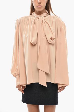 Chlo&eacute; Blusa in Seta con Fiocco sul collo Chloe