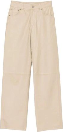 By Malene Birger Vinea 1Y4 Leren Broek - Dames - Leren Broeken - Beige - M - Leer - Broeken