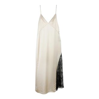 Weili Zheng Lingerie Jurk - Dames - Jurken - Beige - Maat: M Satijn