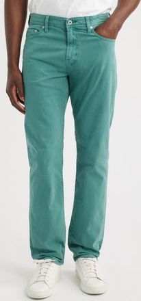 AG - Adriano Goldschmied Everett Stretch Sateen Slim Straight Pants in Sulfur Oceanvine at Nordstrom, Size 35 X 32