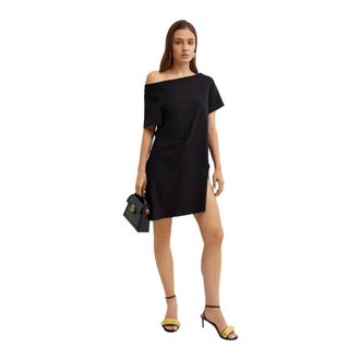 Courr&egrave;ges Short Dresses, female, Black, Size: XS Asymmetric Mini Dress