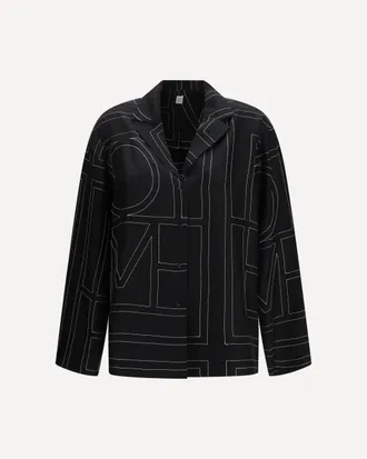 Toteme Silk Shirt with all-over monogram Female 34