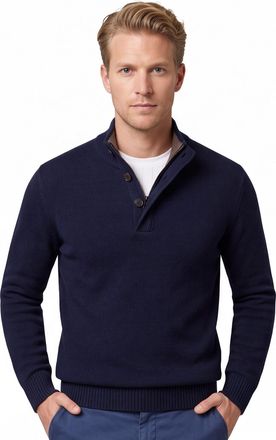 Thomas Maine trui donkerblauw lamswol effen