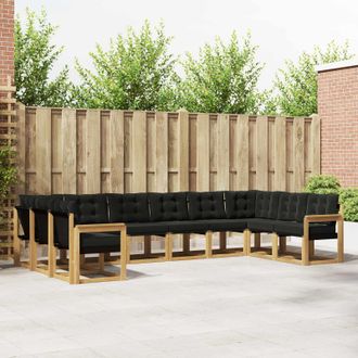 vidaXL Vidaxl Set Di Divani Da Esterno 10 Pz Bianco E Nero