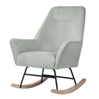 Koketto Home Sill&oacute;n mecedora tapizado menta y patas de roble