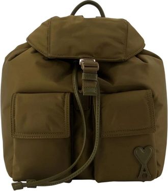Ami Marcel Kleine Flap Rugzak - unisex - Rugzakken - Groen - ONE Size - Leer - Tassen