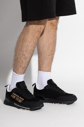 Versace Jeans Couture Sports Shoes With Printed Logo, Mens, Black