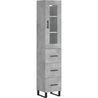 vidaXL Highboard Concrete Grey 34.5x34x180 cm Engineered Wood Vidaxl