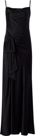 Cinq &agrave; Sept side slit silk dress - women - Silk - 6 - Black