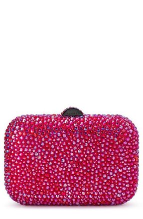 Olga Berg Casey Hot Fix Crystal Clutch in Fuchsia at Nordstrom