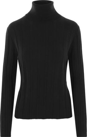 Allude Geribde truitjestrui - Dames - Coltruien - Zwart - S - Wol - Truien & Vesten