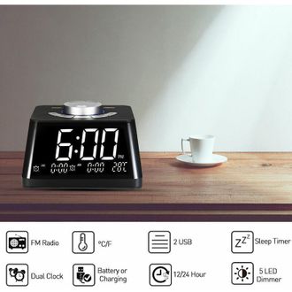 OEM Relojes Despertadores Inteligentes Para Dormitorios: Luz Nocturna, Reloj Despertador Digital Con Pantalla De Volumen Ajustable, Radio Fm, Regulador De