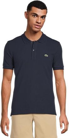 Lacoste Short Sleeve Slim Fit Pique Polo Mens Short Sleeve Pullover Navy Blue : 2XL, Cotton/Pique