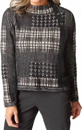 Habitat Plaid Patchwork Pullover In Black And White