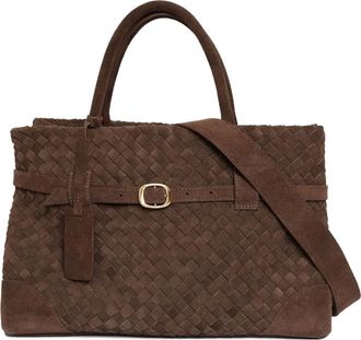 Sarah Chofakian Entrelazo woven suede tote bag - Brown