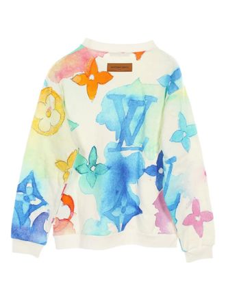 Louis Vuitton 2010s Monogram Watercolor sweatshirt - White