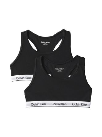 Calvin Klein Underwear Bralette 2PK BRALETTE, Damen, Gr. 128/134, N-Gr, schwarz, Jersey, Obermaterial: 95% Baumwolle, 5% Elasthan, CALVIN KLEIN UNDERWEAR, unifarben, Basic, 