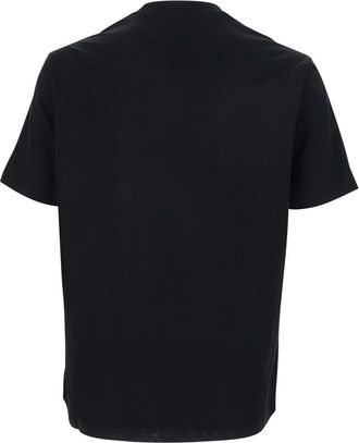 Emporio Armani Mens T-Shirt Elasticised Crew Neck Black Cotton T-Shirts And Polos
