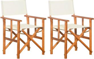 vidaXL Sillas De Director 2 Unidades Madera Maciza De Acacia Vidaxl