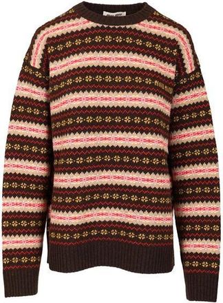 Miu Miu Crewneck Sweater In Virgin Wool