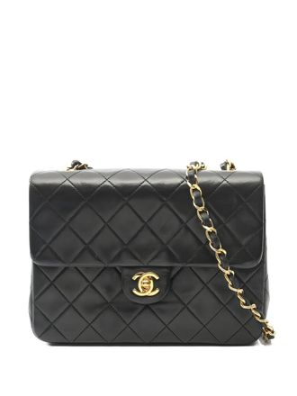 Chanel 1989-1991 mini matelasse 20 chain crossbody bag - Black