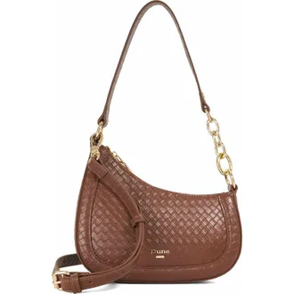Dune London Direction Leather Shoulder Bag in Medium Brown at Nordstrom
