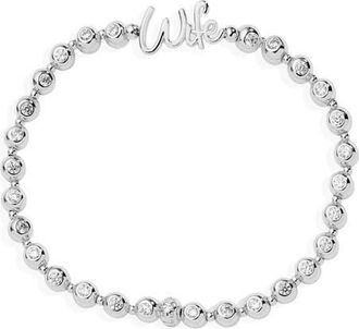 Alex and Ani Wife Elongated Crystal Stretch Bracelet in Silver at Nordstrom