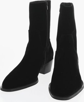 Dsquared2 Stivaletti CITY NIGHTS in Velour con Zip Laterale Tacco 5.5cm Dsquared2