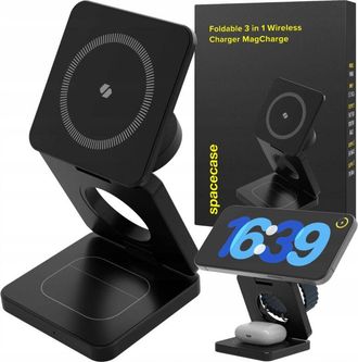 OEM Cargador Inal&aacute;mbrico 3 En 1 Spacecase Magcharge Wm4b Negro