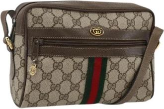 Gucci Pre-owned Vintage GG Canvas Schoudertas - Dames - Vintage Schoudertas - Beige - ONE Size - Leer - Vintage
