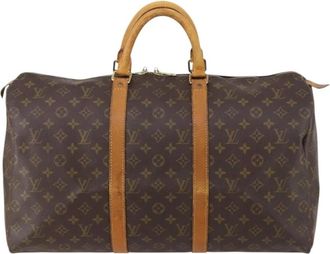 Louis Vuitton Pre-owned Weekend Bags, female, Brown, Size: ONE SIZE Pre-owned Vintage Monogram Keepall Travel Bag
