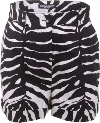 Dolce & Gabbana Zebra Mini Short - Dames - Korte Broeken - Veelkleurig - 2XS - Katoen - Korte Broeken