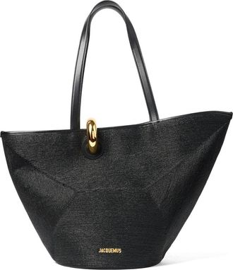 Jacquemus Black Gold-Tone Hardware Top Handle Bag